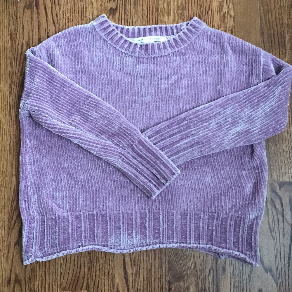 Max Studio super soft cropped purple sweater